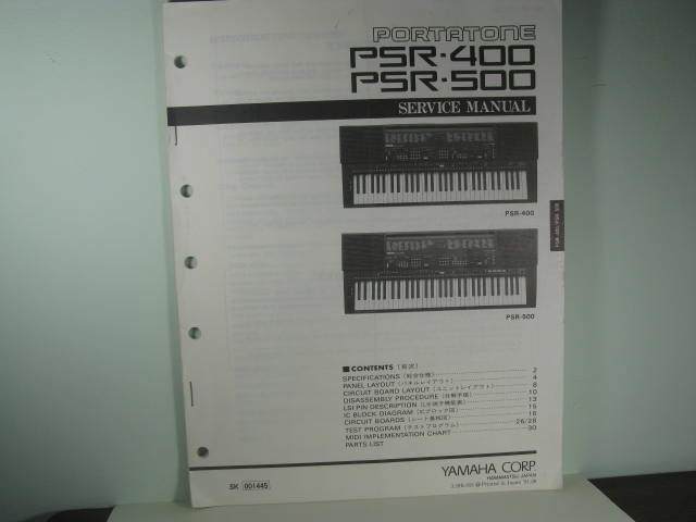 PSR-400 PSR-500 Portatone Service Manual