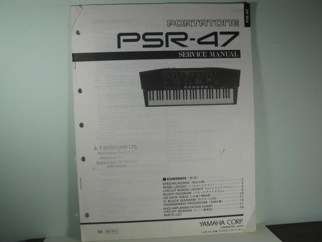 PSR-47 /48 Portatone Service Manual